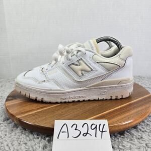 New Balance 550 White Linen Leather Casual Lifestyle Daily Sneaker Womens 8 B